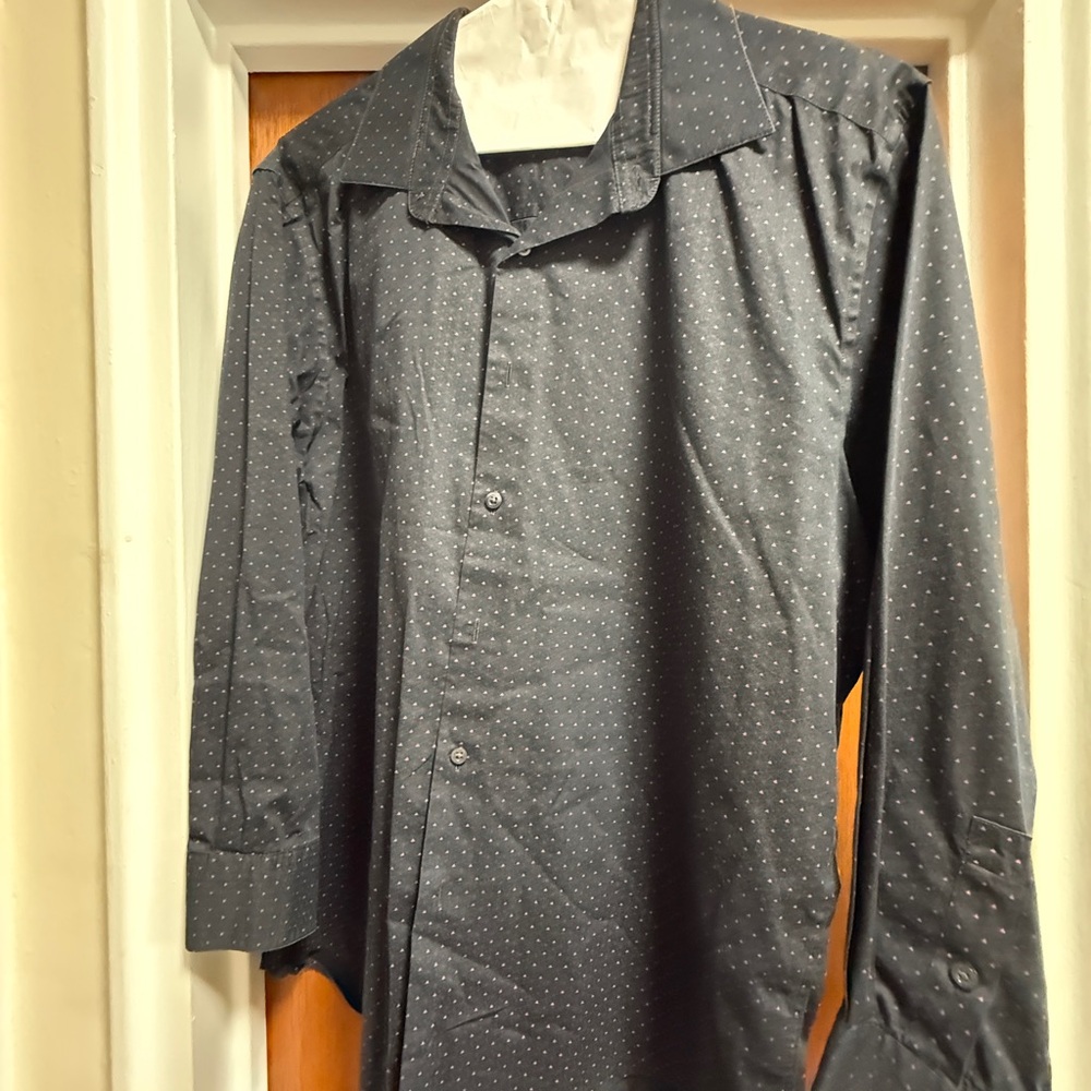 Alfani Men's Dark Gray Polka Dot Dress Shirt